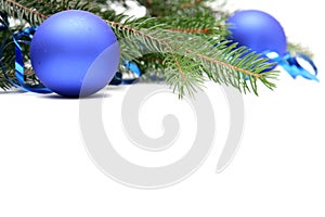 Blue christmas bulbs