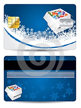 Blue christmas credit card design