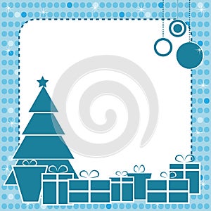 Blue Christmas frame