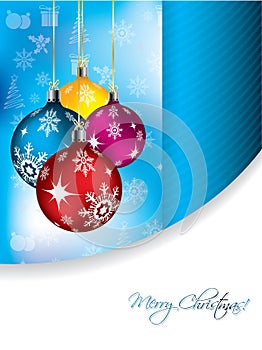 Blue christmas greeting card