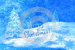 Blue Christmas greeting card