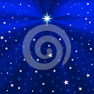 Blue Christmas Nativity greeting card background