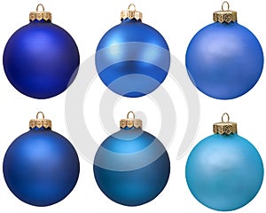 Blue christmas ornament collection.