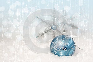 Blue Christmas Ornament Snowflakes