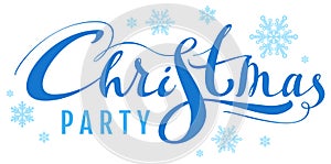 Blue Christmas party text for invite card photo