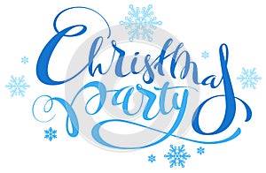 Blue Christmas party text for invite card