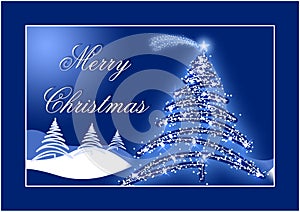 Blue Christmas postcard