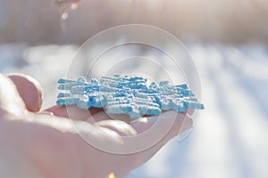 BLUE CHRISTMAS SNOWFLAKE