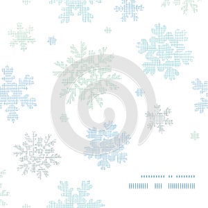 Blue Christmas Snowflakes Textile Texture Frame