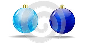 Blue Christmas tree balls. Vector. Isolated.