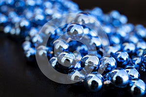 Blue Christmas Tree. Christmas Bbackground, New Year Composition. Christmas, Winter, New Year. Flat lay, Top View, Copy Space