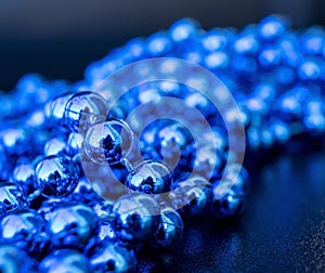 Blue Christmas Tree. Christmas Bbackground, New Year Composition. Christmas, Winter, New Year. Flat lay, Top View, Copy Space