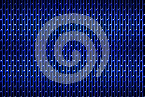 Blue chrome grille. metal background.