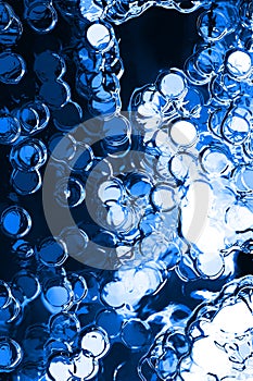 Blue chromium liquid background, shiny ripple water effect