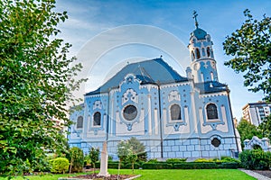 The Blue Church or The Church of St. Elizabeth or Modry Kostol Svatej Alzbety in the Old Town in Bratislava