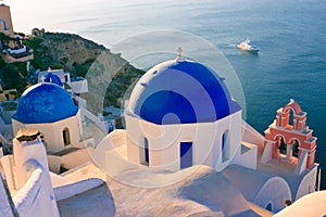 Blue Church Domes, Greece