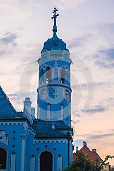 Blue Church of Saint Elizabeth Hungarian which is one of landmarks of Bratislava, Slovakia