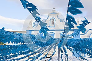 Blue church square, Campo Maior Festival, Portugal