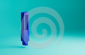Blue Cigarette icon isolated on blue background. Tobacco sign. Smoking symbol. Minimalism concept. 3D render