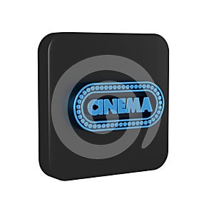 Blue Cinema poster design template icon isolated on transparent background. Movie time concept banner design. Black