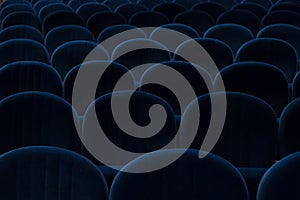 Blue cinema or theater seats