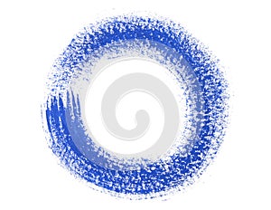 Blue circle. Abstract watercolor handmade