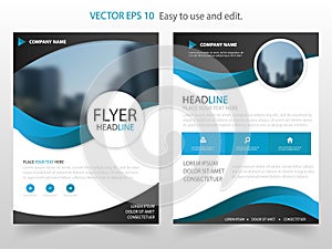 Blue Circle annual report Brochure design template vector. Business Flyers infographic magazine poster.Abstract layout template photo