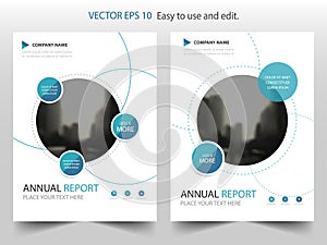 Blue circle annual report Brochure design template vector. Business Flyers infographic magazine poster.Abstract layout template ,