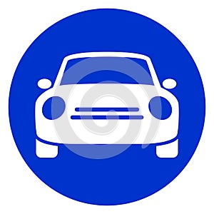 Blue circle car icon