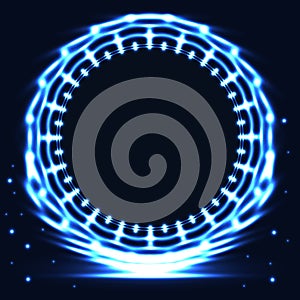 Blue circle emblem bright card