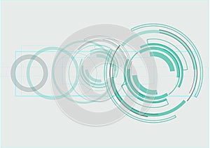 Blue Circle Technical Schematics Design Large Raster PNG Illustration photo