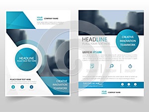 Blue circle technology business Brochure Leaflet Flyer annual report template design, book cover layout design photo