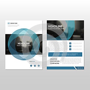Blue circle Vector annual report Leaflet Brochure Flyer template design