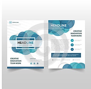 Blue circle Vector annual report Leaflet Brochure Flyer template design, book cover layout design, abstract business presentation