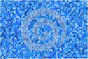 Blue circles with borders in random blue shades vector