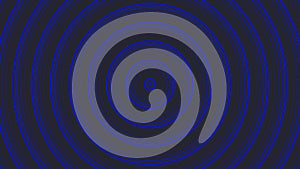 Blue circles simple flat geometric on dark grey black background loop. Rounds radio waves endless creative animation. Rings