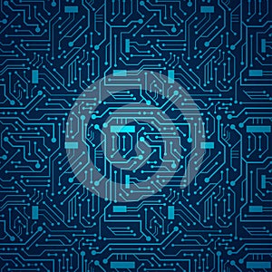 Blue circuit board background