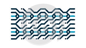 Blue Circuit Board Electronic Pattern Art, vector design Generative AI