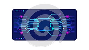 Blue Circuit Board Technology Art, vector design Generative AI