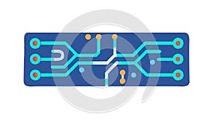 Blue Circuit Board Vector Design - Technology Innovation, vector design Generative AI