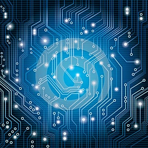 blue circuit board. Vector illustration decorative design