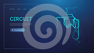 Blue circuit design for technology background