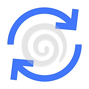 Blue Circular Arrow Vector Representing Synchronization or Continuity Concept