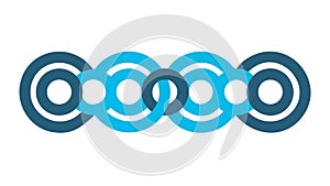 Blue Circular Chain Link Pattern, vector design Generative AI