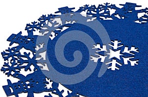Blue Circular Christmas Background with Snowmen and Snowflakes