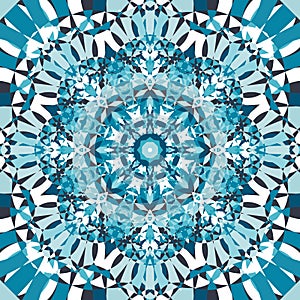 Blue circular kaleidoscope pattern