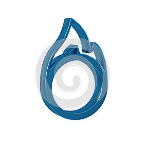 Blue Circus fire hoop icon isolated on transparent background. Ring of fire flame. Round fiery frame.