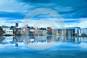 Blue city hall Reykjavik photo