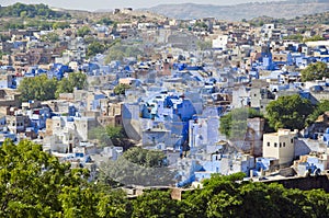 Blue city Jodhpur in Rajasthan, India