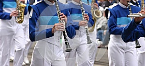 Blue clarinet & winds players photo